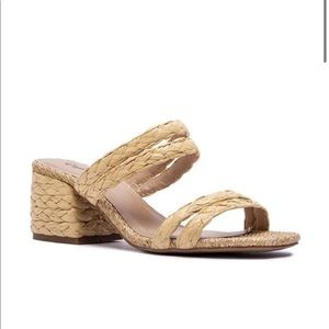 Raffia Heeled Sandal - Never Worn